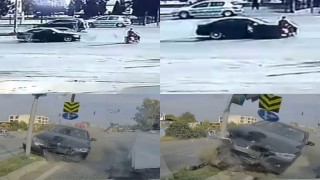 Kaza anları araç ve güvenlik kamerasına yansımıştı: Sürücü araç muayenesine yetişmek için hız yapmış