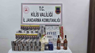 Kiliste yol kontrolünde kaçak sigara ve alkol ele geçirildi