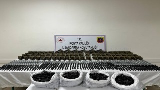 Konyada çok sayıda silah parçası ele geçirildi