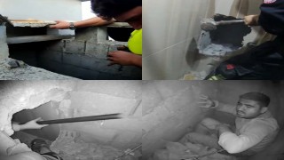 Mersinde havalandırma boşluğunda nefes kesen kurtarma operasyonu
