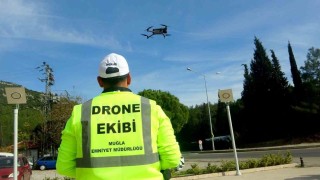Muğlada trafik denetimlerinde drone dönemi