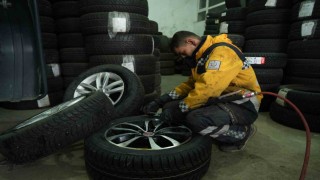 Muşta köpeklerin saldırdığı tavuk oto lastikçiye sığındı