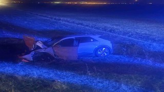 Muşta otomobil yola çıkan ineğe çarptı