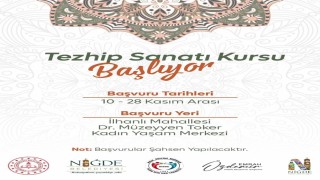 Niğdede tezhip sanatı kursuna başvurular başladı