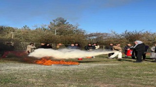 Öğrenci yurdu personeline uygulamalı yangın eğitimi