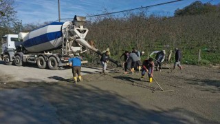 Orduda beton yol çalışmaları devam ediyor
