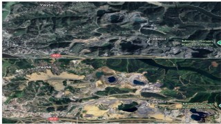 Orman alanlarının tahrip edildiği ve maden alanlarının zarar gördüğü fotoğraflarla gösterildi