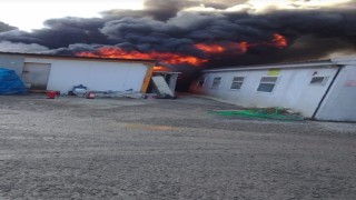 Rizede şantiyede yangın