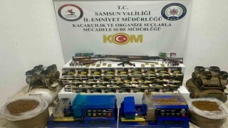 Samsunda kaçak tütün mamülleri ve silah operasyonu: 1 gözaltı