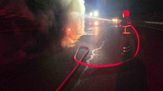 Şanlıurfada salça yüklü tır alev alev yandı