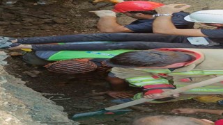 Şantiye alanında yaşanan göçükte mahsur kalan işçi kurtarıldı