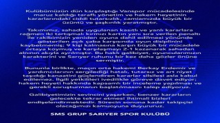 Sarıyerden, Vanspor maçının hakem heyeti hakkında soruşturma talebi