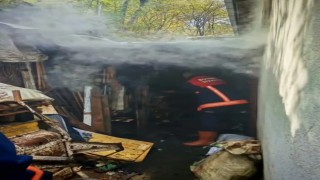 Sinopta odunlukta çıkan yangın korkuttu