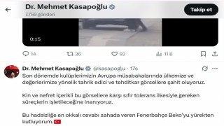 Sırp taraftarların ırkçı pankartına Kasapoğlundan sert tepki
