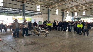 Sökede traktör ve motosiklet sürücülerine trafik eğitimi verildi