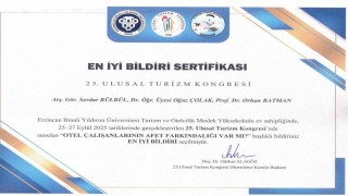 SUBÜ akademisyenlerine en iyi bildiri ödülü