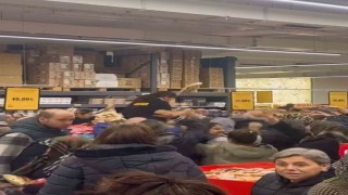 Süpermarkette kampanya izdihama yol açtı