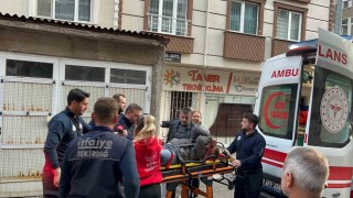 Tekirdağda alkollü vatandaş merdiven boşluğuna düştü