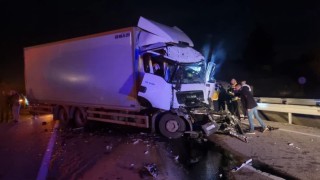 Tır dorsesine çarpan kamyonun sürücüsü yaralandı