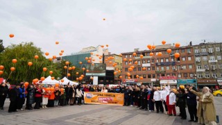 Turuncu balonlarla şiddete karşı kadınlardan ortak duruş