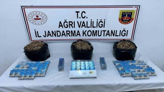 Ağrıda kaçak sigara ve safran tohumu ele geçirildi