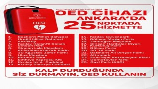 Ankarada ani kalp durmasına karşı 25 noktaya yerli şok cihazı yerleştirildi