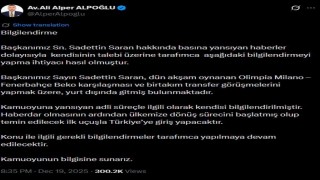 Avukat Ali Alper Alpoğlundan Başkan Saran açıklaması
