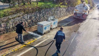 Başiskelede cadde ve sokaklarda temizlik çalışması yürütülüyor
