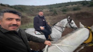 Başkanlar ata binerek stres attı