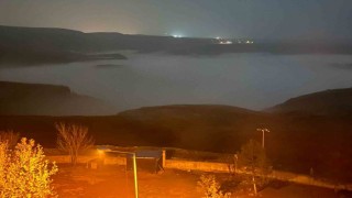 Batmanda Dicle Nehri üzerinde sis denizi