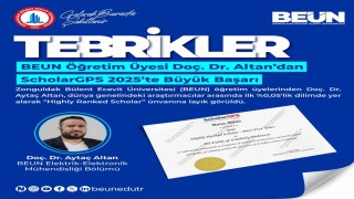 BEUN Öğretim Üyesi Doç. Dr. Altandan ScholarGPS 2025te büyük başarı