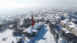 Boluda kış güzelliği havadan görüntülendi