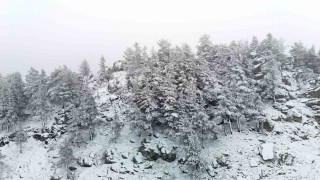 Bolunun yükseklerinde kar yağışı etkili oluyor