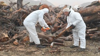 Budanan ağaç dalları ihtiyaç sahiplerini ısıtıyor