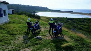 Çanakkaledeki pembe gölün güvenliği jandarma ekiplerinci sağlanıyor