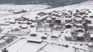 Çankırının yüksek kesimlerinde kar yağışı etkili oluyor