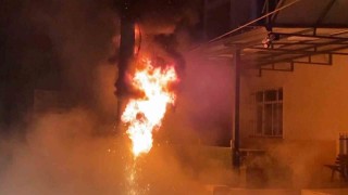 Cemevinde korku dolu anlar: Elektrik panosu patladı