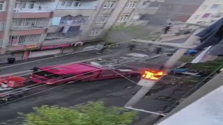 Diyarbakırda aşırı yüke dayanamayan trafo alev aldı