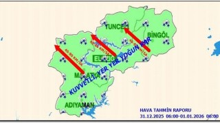 Elazığ için kuvvetli kar ve rüzgar uyarısı