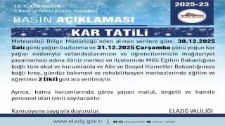 Elazığda eğitime 2 gün ara verildi