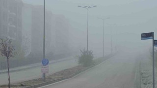 Elazığda yoğun sis, bir mahalle adeta kayboldu