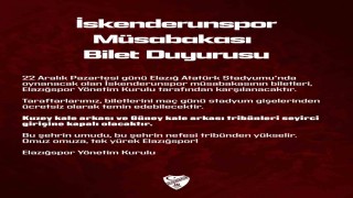 Elazığspor yönetimi, İskenderunspor maçının biletlerini ücretsiz dağıtacak