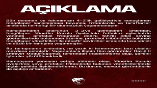 Elazığspordan olaylara ilişkin açıklama