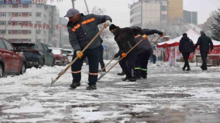 Erzurum Büyükşehirden karla mücadele