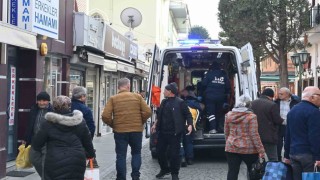 Eskişehirde hamamda yere düşen vatandaş hastanelik oldu