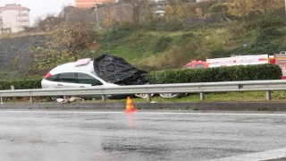 Görelede trafik kazası: Otomobil alev aldı