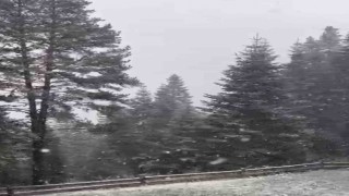 Ilgaz Dağında kar yağışı etkili olmaya başladı