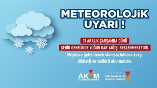 Kahramanmaraş Büyükşehirden kar uyarısı