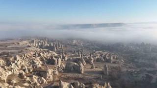 Kapadokyaya sis çöktü