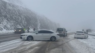 Kar yağışı etkili oldu, Bingölde araçlar yolda kaldı